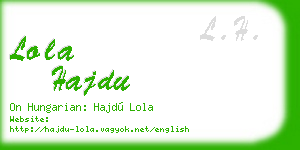 lola hajdu business card